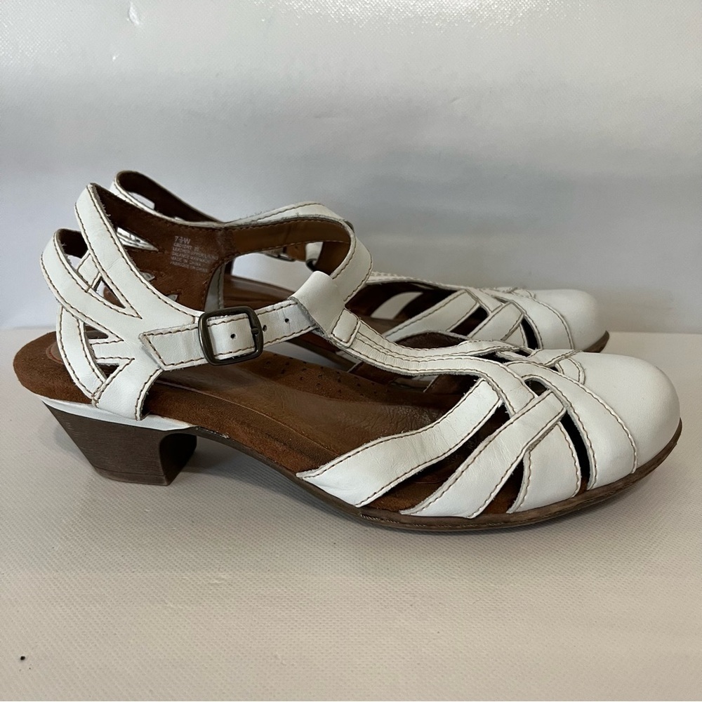 Rockport White Leather Heeled Sandals